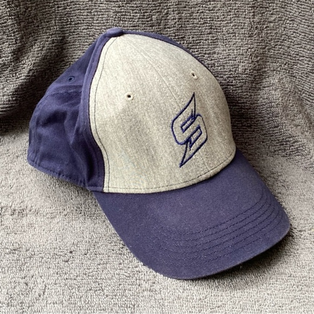 Sport.Tek Hat Mens Blue Gray Velcro Adjustable